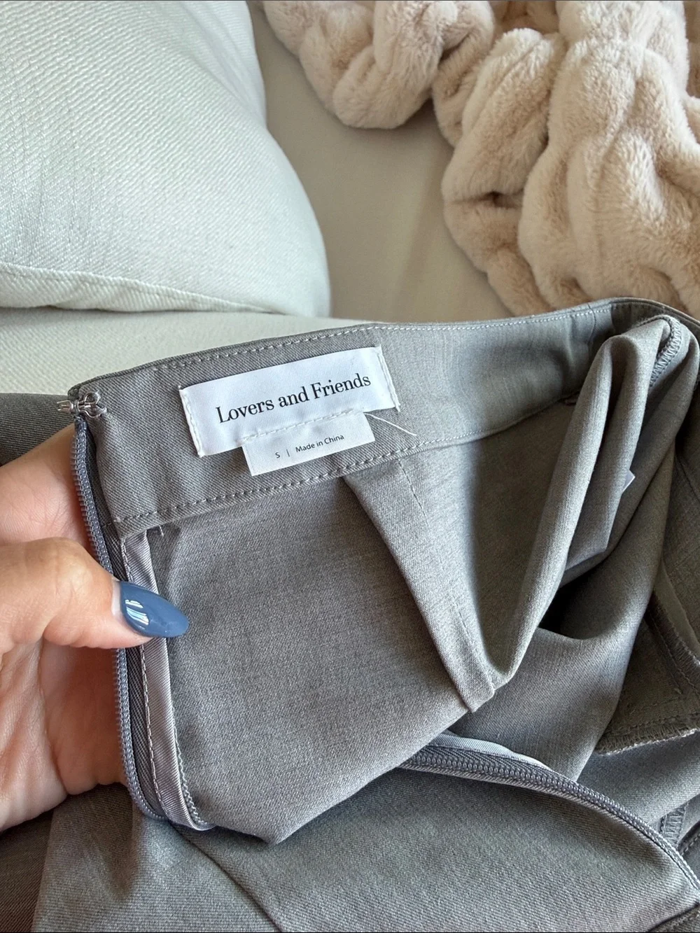 Women's High-Waist Long Pencil Skirt Set in Gray - Picture 7 of 7